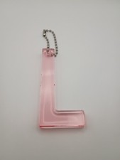 Handmade Pink Resin Letter L Keychain Initial Charm Cute Glossy Bag Tag