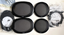 Skar Audio (2) 6x9 (2) 6" Speaker Grill Cover Black Mesh Metal Adaptor Brackets