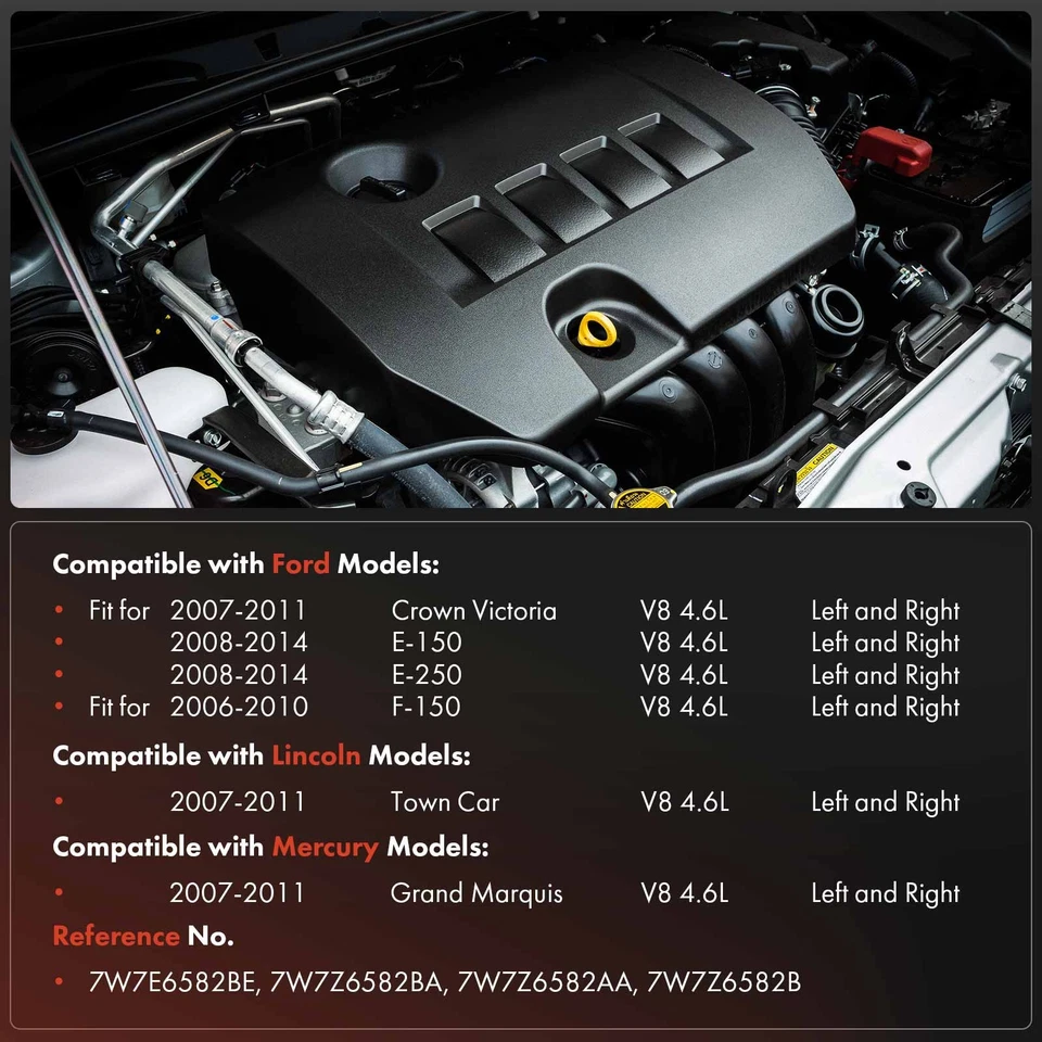 2x Cubierta de válvula de motor de conductor y pasajero para Ford F-150 2006-2010 E-150 E-250 Foto 2 de 4