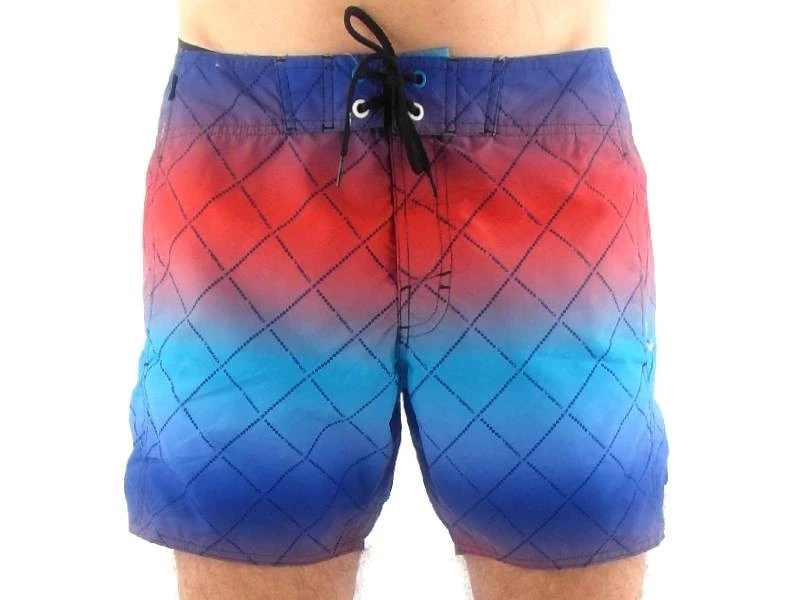 O'Neill Homme Boardshort Bleu Rouge Dégradé À Lacets W32 - Photo 1/3