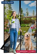 Magnetic Screen Door -Fit Door Size 38.0 x 83.0'' Retractable Screen Door Mesh f