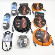 Assorted Kopul, Clef Audio Labs & More 3 Pin XLR Audio Cables | Lot of 9