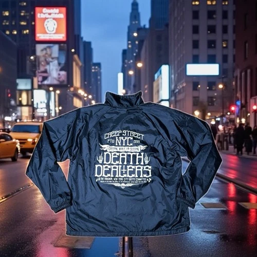 Creep Street NYC De&th Dealers Coaches Jacket Limited Ed -Black See Measurements - product listing photo