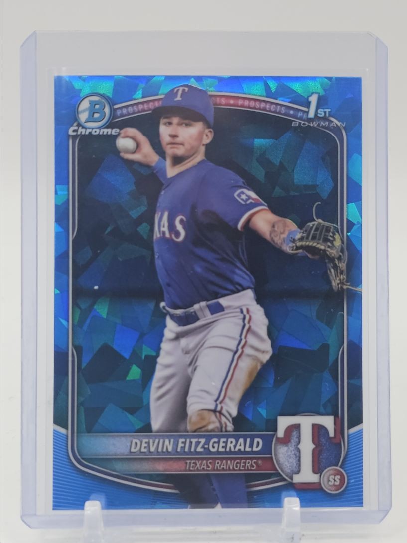 DEVIN FITZ-GERALD 2025 BOWMAN CHROME 1ST SAPPHIRE TEXAS RANGERS B Q3152
