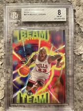 MICHAEL JORDAN BGS 8 1995-96 TOPPS STADIUM CLUB #B14 BEAM TEAM BULLS 