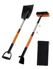 5 in 1 Multi-Functional Snow Brush Ice Scraper and Shovel Kit with Detachable 