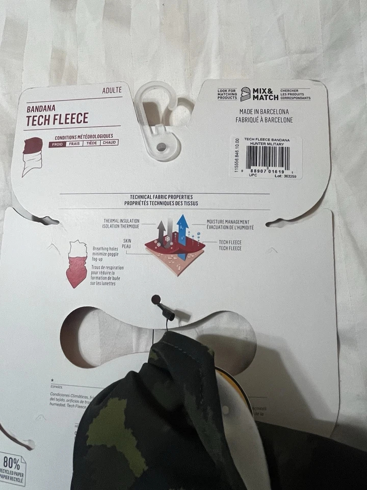 Máscara facial lavable multifunción polar BUFF Bandana Tech Foto 4 de 4