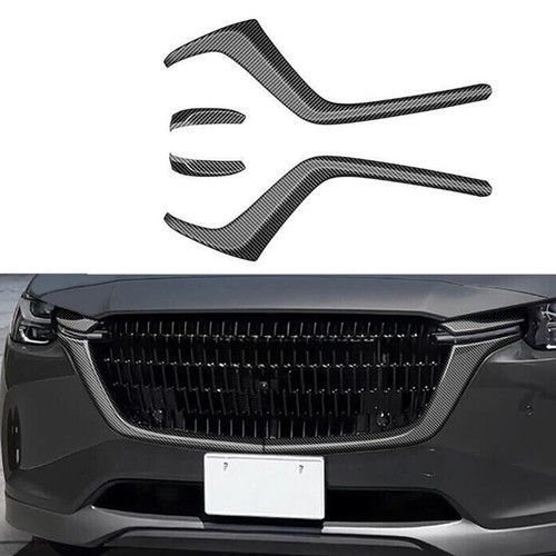 Carbon Fiber ABS Front Grille Grill Cover Trim Strips For Mazda CX-60 2024 @N