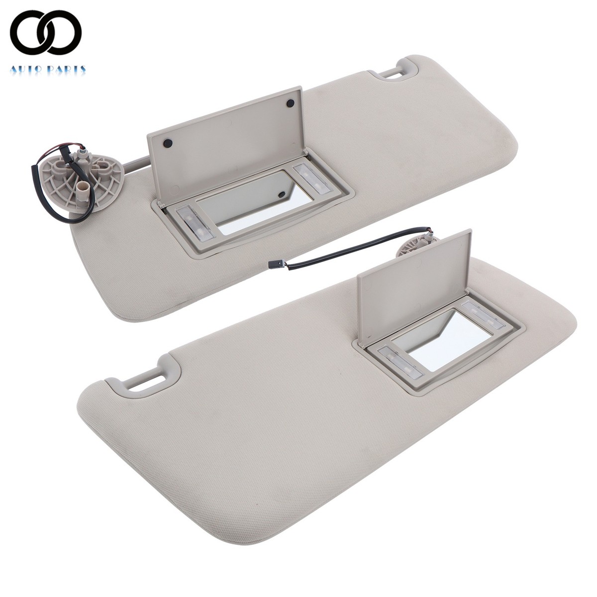 Sunvisor Gray Plastic With Lights And Mirror LH+RH For Ram 1500