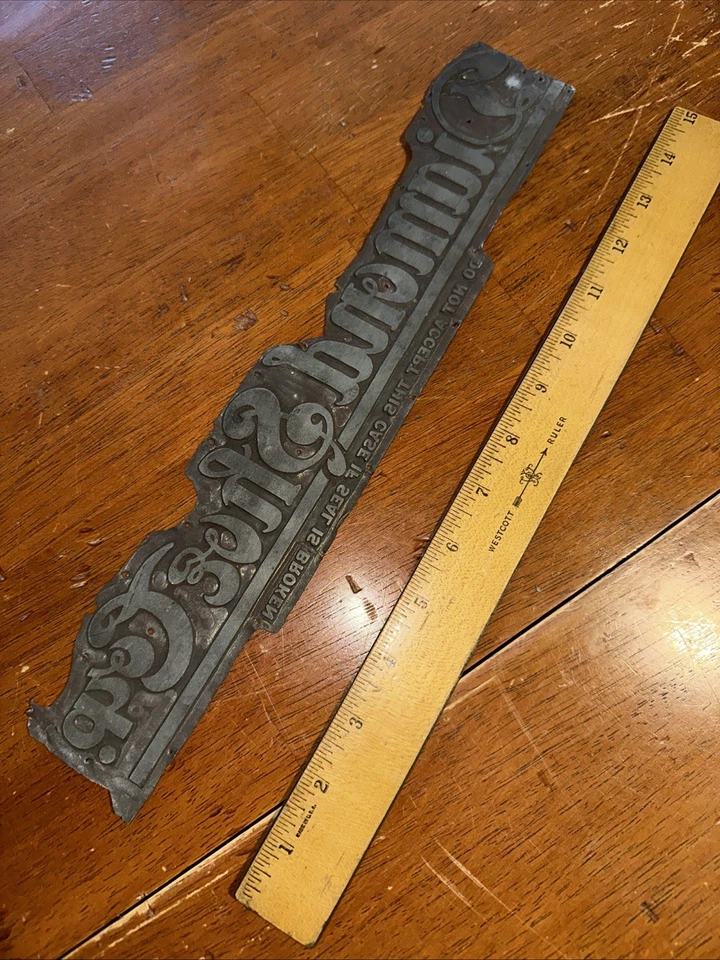 Print Plate “ Diamond Shoe Co. “ 14 Inch Printing Plate. Nice Script! Old!! - Image 2 of 4