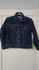 GAP Kids Girls Jean Jacket SIZE M 8-9 Button Medium Wash Denim Distressed