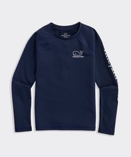 Vineyard Vines Navy Kids' Raglan Rashguard XL