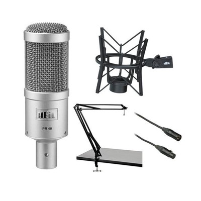 Heil Sound PR 40 Dynamic Cardioid Studio Microphone Bundle with PRSM Shock Mo...