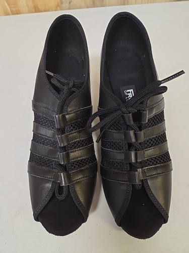 Freed of London Womens Dance Shoes Heels Size 6.5 Black Open Toe Fancy - Picture 2 of 5