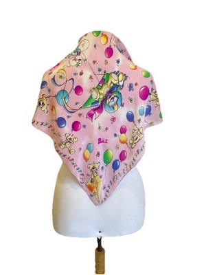 Pimboli Scarf Pink Diddl Friend Teddy Bear Balloons Kite Kids Cute Shawl #A41