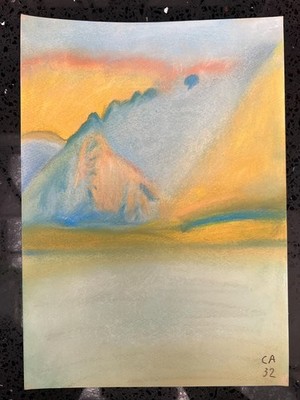 Cuno Amiet (Handmade) Drawing on antique paper Signed and stamped 8 x 11 inches