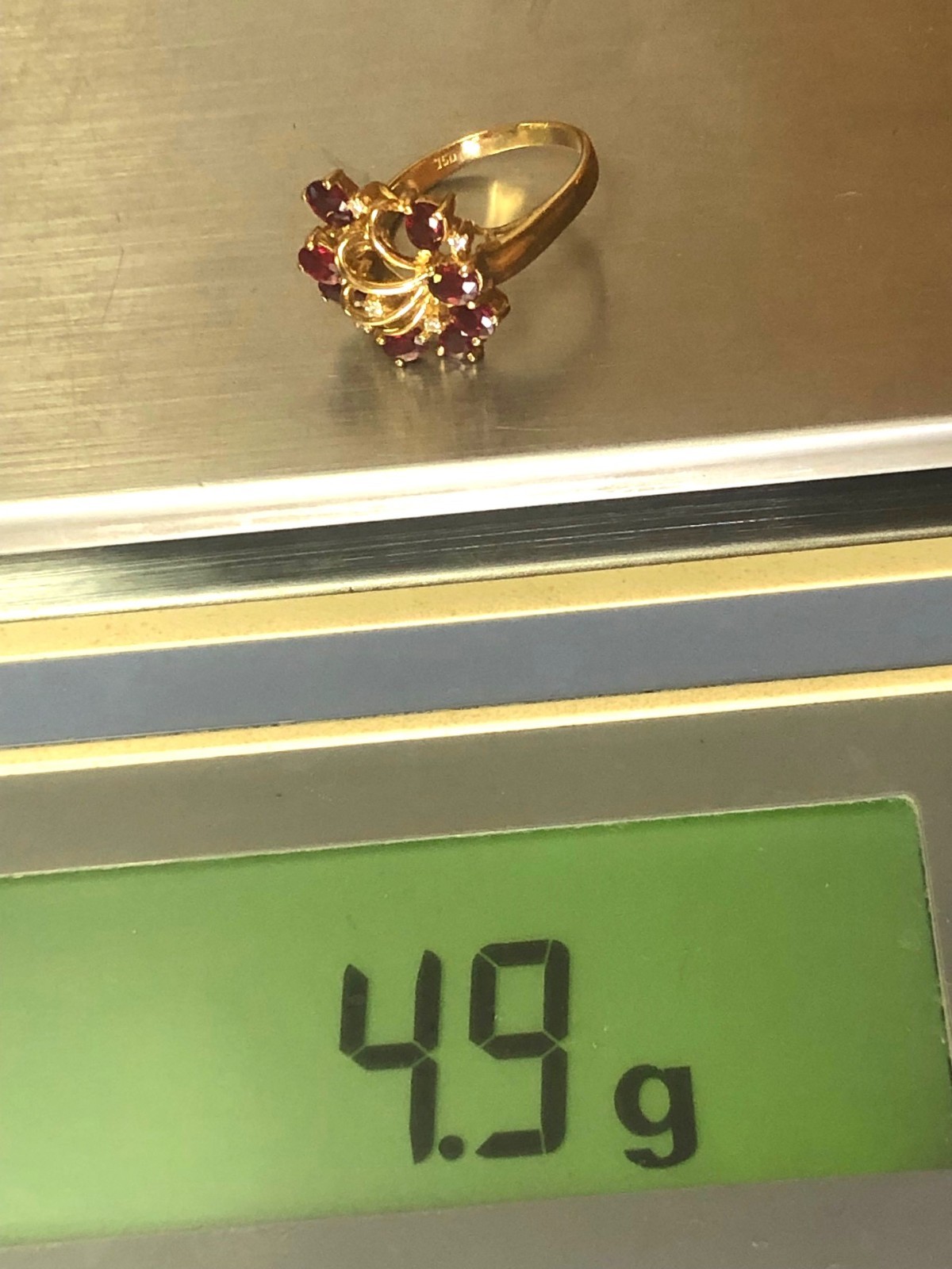 Stunning Solid 18k Gold Ruby Cluster and Diamond … - image 14