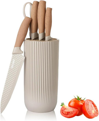 Knife Set,  6-Piece Khaki Kitchen Knife Set for Home, Anti-Rust Non-Stick Stainl