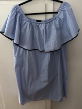 J. Crew Blue Off Shoulder Dress Women's Sz L