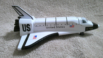 Vintage 1990's Toysmith 5'' White Space Shuttle Diecast Model Toy