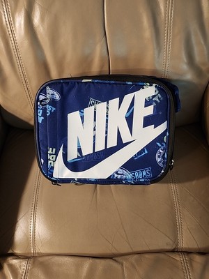 Nike Insulated Hard Shell Lunch Box 4L Blue Silver 9A2744-I29 NEW