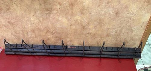 Vintage Dayco Fan Belt displaty Rack Wood Very Clean Circa 1930’s 36 x 2 3/4