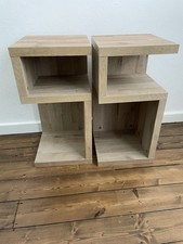 Set Of Two Next Bronx Bedside Tables, Light Oak Effect
