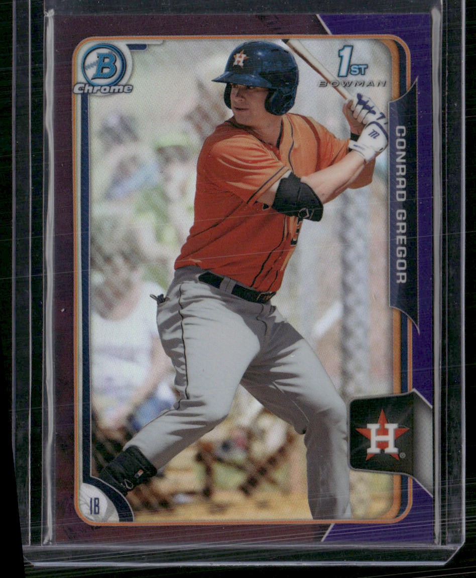 2015 Bowman #BCP55 Conrad Gregor Chrome Prospects Purple Refractors #/250