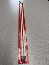 DUAL SET OF 2' WHITE FIBERGLASS CB ANTENNA W/BLACK  CAPS 500W WHIPS FOR COBRA