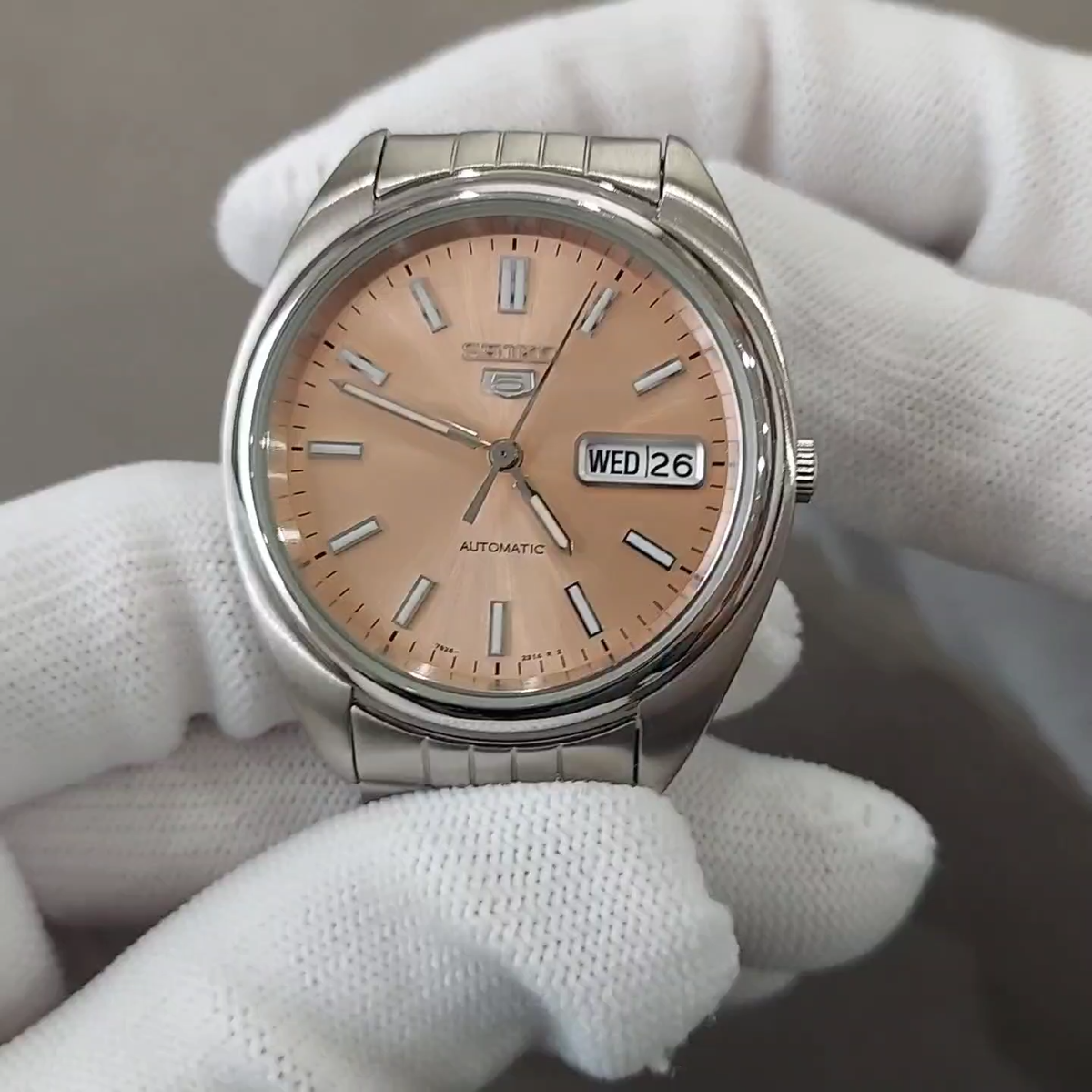 ▶️【N MINT】 SEIKO 5 7S26-0430 SNXA11 Salmon Dial Day Date AT