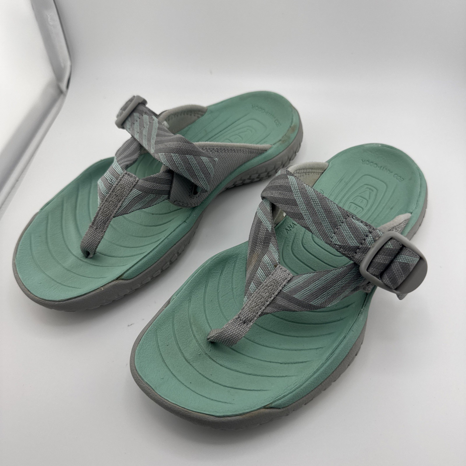 Sandali infradito Keen donna punta solr verdi cinturini regolabili taglia 5