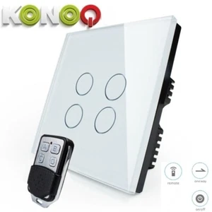KONOQ WHITE Touche de panneau en verre de luxe LED Commutateur intelligent léger:ON/OFF
