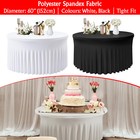 Ruffled 60" Round Spandex Tablecloth Stretch Table Cover Cloth for Wedding Party