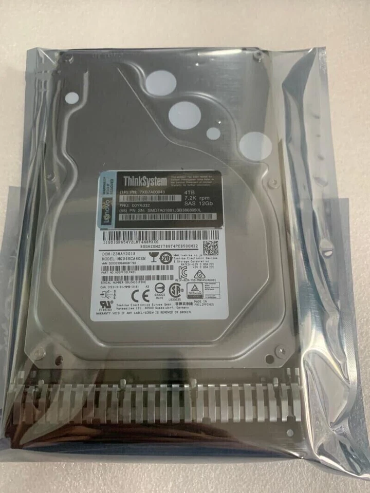 Lenovo 7XB7A00043 ThinkSystem 4TB 00YK032 3.5" 7.2K 12Gb Hot Swap 512n SAS HDD - Image 2 of 4