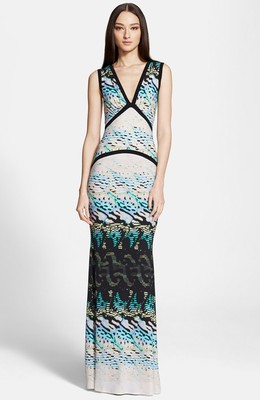 NEW ROBERTO CAVALLI Sleeveless Maroshi Print DRESS GOWN SIZE EU 40 US 4 $1985 