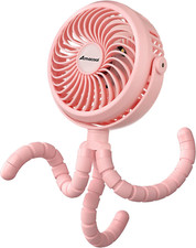 Battery Operated Stroller Fan Flexible Tripod Clip on Fan with 3 Speeds and Rota