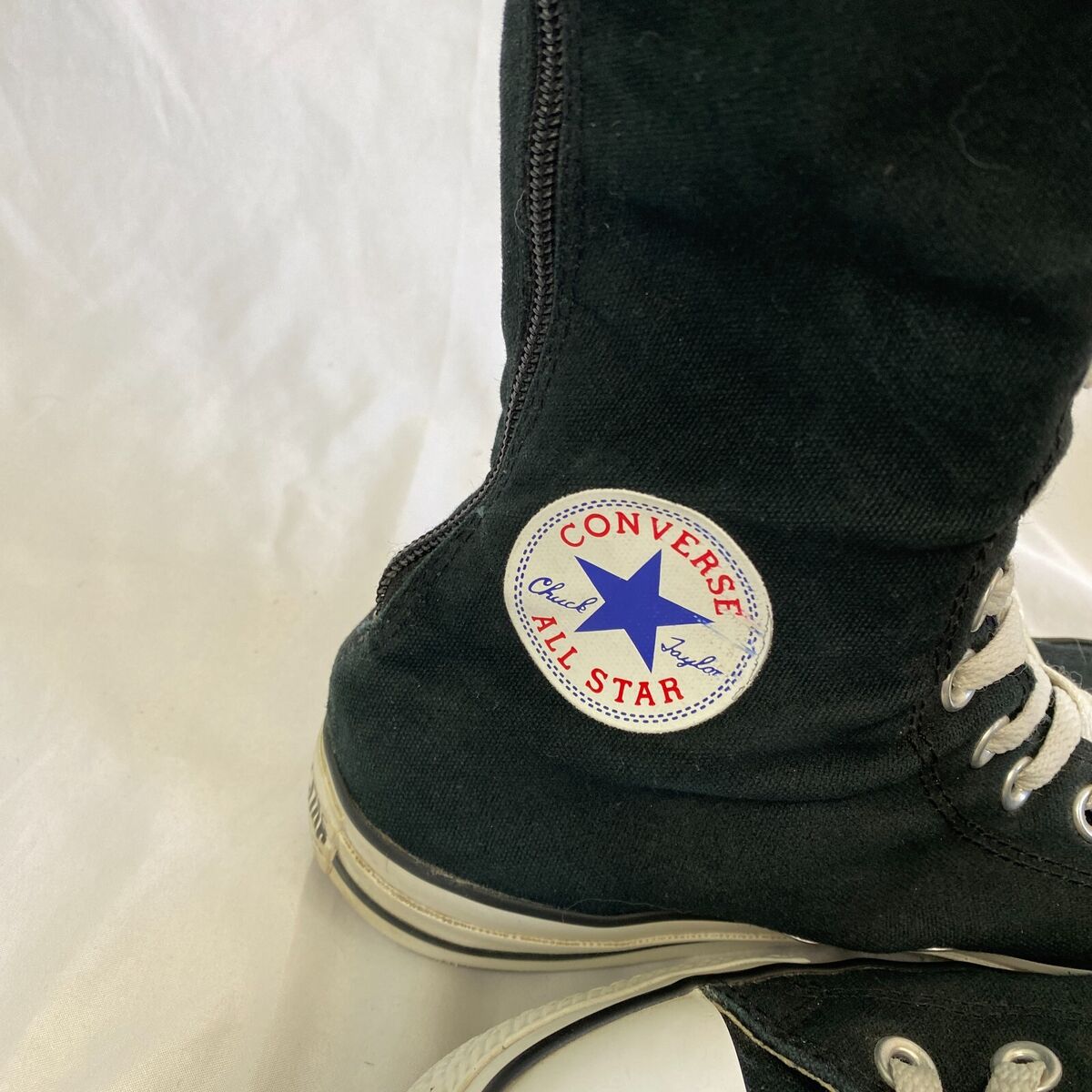 Converse CTAS XXHI Zipper Lace Up Black Knee High Sneaker Converse CTAS XXHI Zipper Lace Up Black Knee High Sneaker