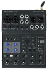 Rockville ROCKMIX 6FX 6 Channel Mixer USB Computer Recording Interface+Effects