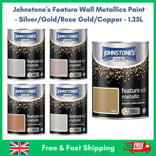 Johnstones Feature Wall Metallics Paint  SilverGoldRose GoldCopper  1.25L
