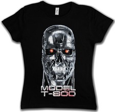 T-SHIRT DONNA MODELLO TESCHIO T-800 - Cyberdine Skynet Movie Cyborg Terminator