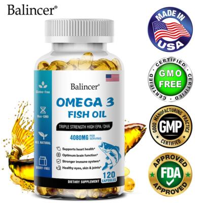 Omega-3 Fish Oil (with EPA and DHA), 30 to 120 Capsules - Heart Healthy