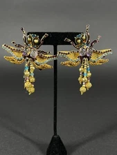 Lunch at The Ritz Dangly Dragonfly Colorful Earrings