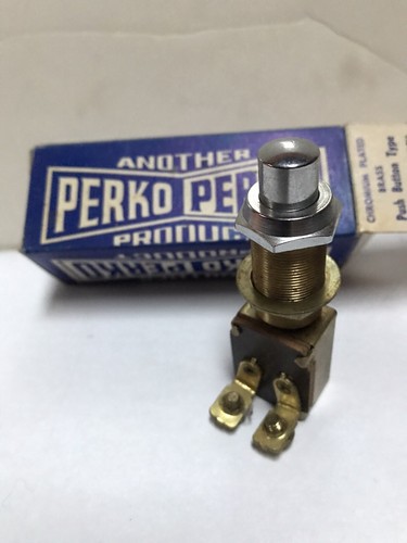 Vintage 50’s Perko NOS Chrome Brass Momentary Starter Switch Horn For Dash - Picture 11 of 12