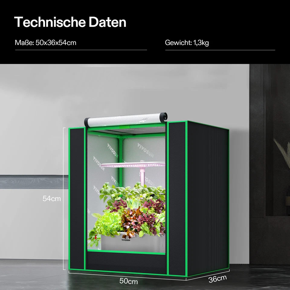 VIVOSUN Kleines Growzelt, für Aerogarden, Hydrokultur-Anbausystem,50x36x54cm - Bild 3 von 4