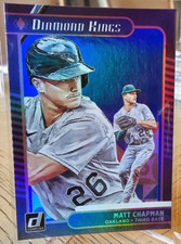 Matt Chapman 2021 Panini Donruss Diamond Kings Holo Purple #11 Oakland Athletics