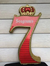 Vtg Rare Seagram’s 7 Whiskey Red Gold Glitter Hologram Big 7 Free Standing Sign