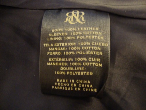 STUNNING NEW ROCK & REPUBLIC BELTED BLACK LEATHER JACKET WITH COTTON SLEEVES - Picture 11 of 12