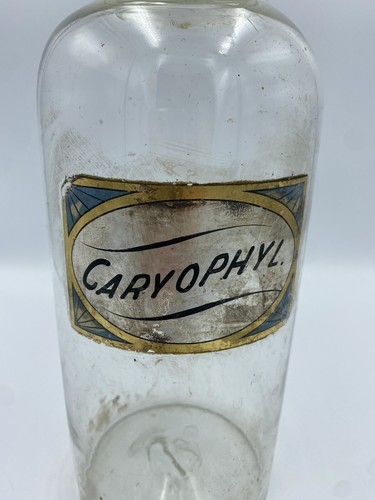 Antique Hand Blown Apothecary Pharmacy Jar Tall Lidded Pontil Glass Caryophyl - Picture 2 of 8