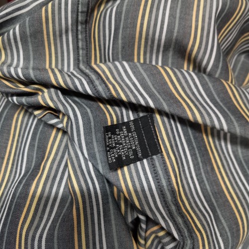 Kenneth Cole Shirt Mens Size XX-LARGE Slim Fit Gray Striped Shirt Long Sleeve - Picture 6 of 7