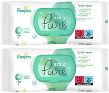 Pampers Aqua Pure Baby Wipes, 48 Wipes Pack of 2 